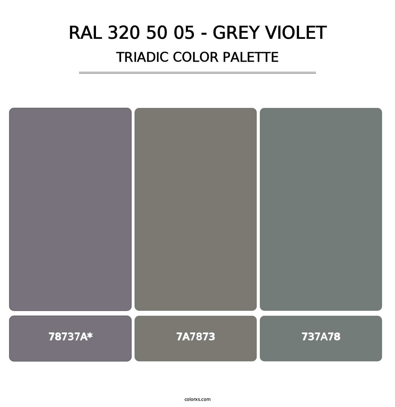 RAL 320 50 05 - Grey Violet - Triadic Color Palette