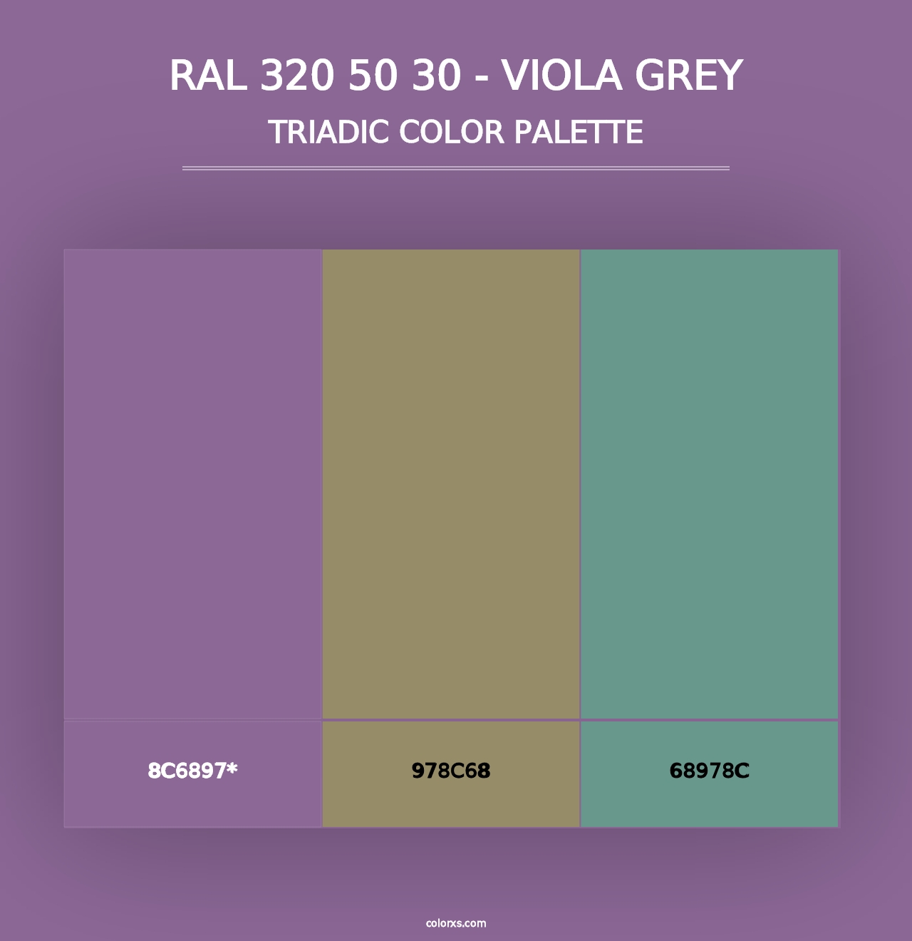 RAL 320 50 30 - Viola Grey - Triadic Color Palette