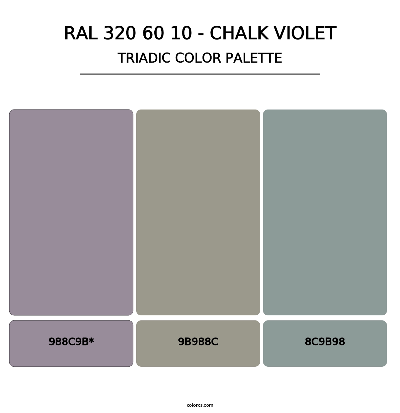 RAL 320 60 10 - Chalk Violet - Triadic Color Palette