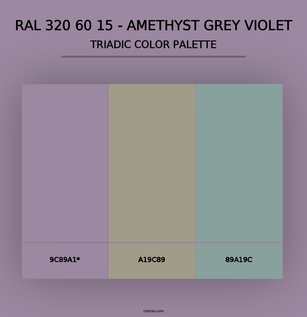 RAL 320 60 15 - Amethyst Grey Violet - Triadic Color Palette