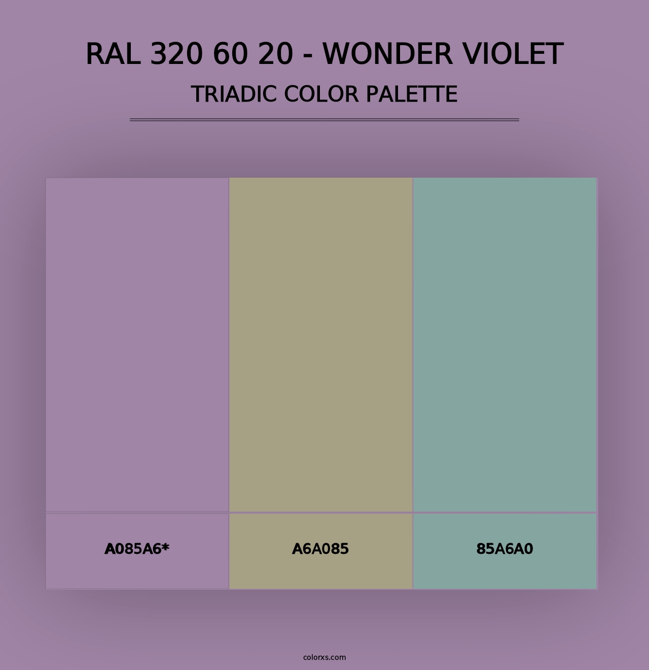 RAL 320 60 20 - Wonder Violet - Triadic Color Palette