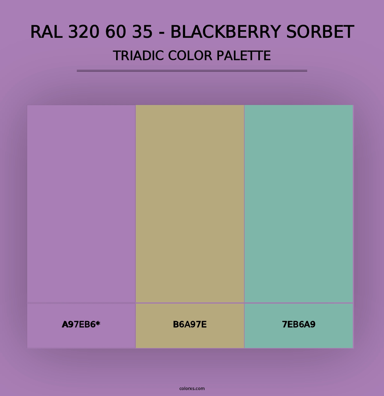 RAL 320 60 35 - Blackberry Sorbet - Triadic Color Palette