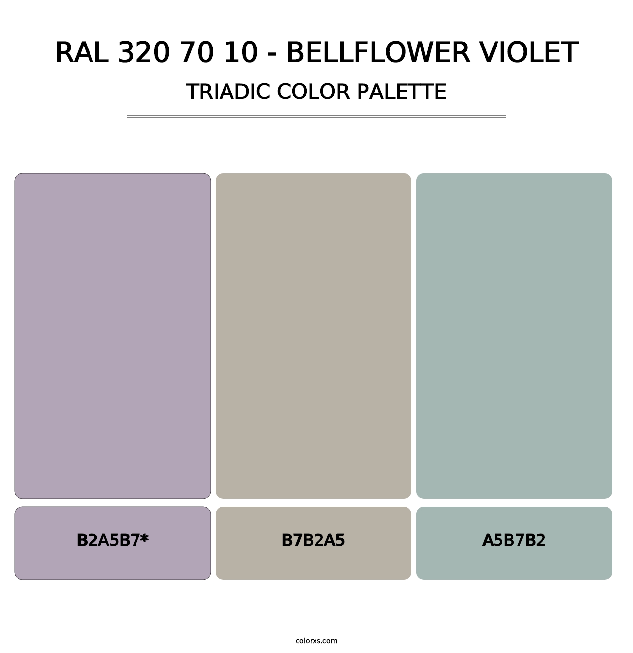 RAL 320 70 10 - Bellflower Violet - Triadic Color Palette