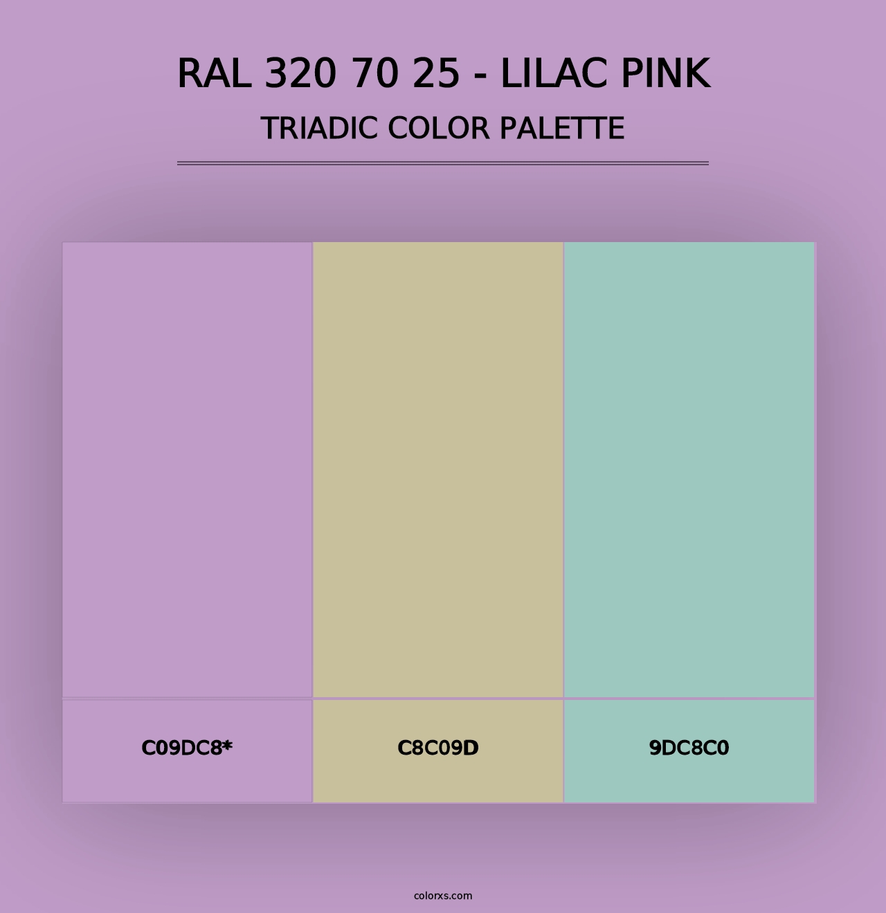 RAL 320 70 25 - Lilac Pink - Triadic Color Palette