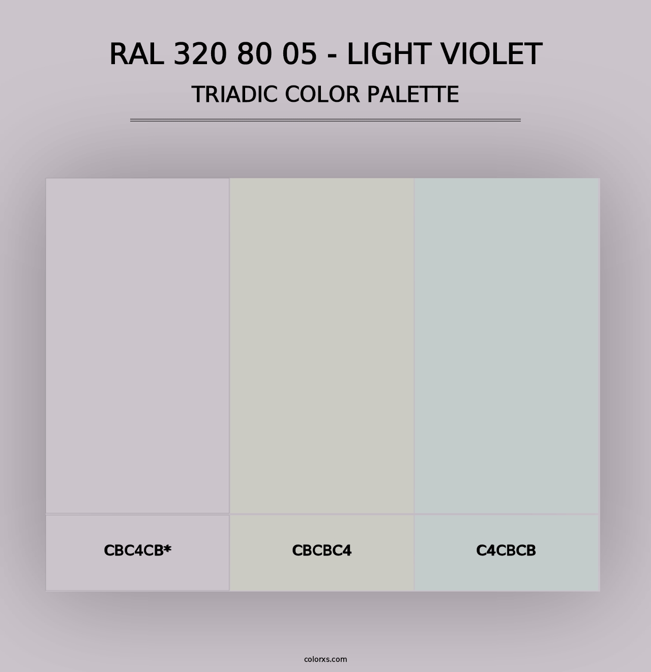 RAL 320 80 05 - Light Violet - Triadic Color Palette