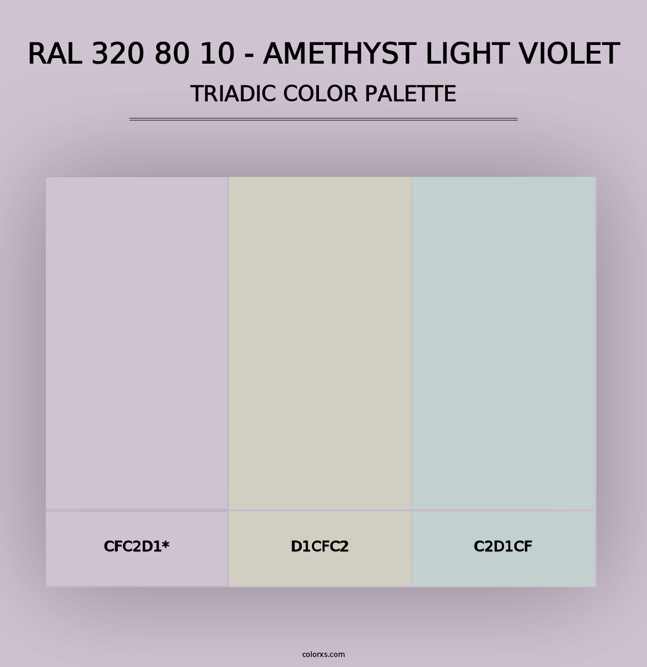 RAL 320 80 10 - Amethyst Light Violet - Triadic Color Palette