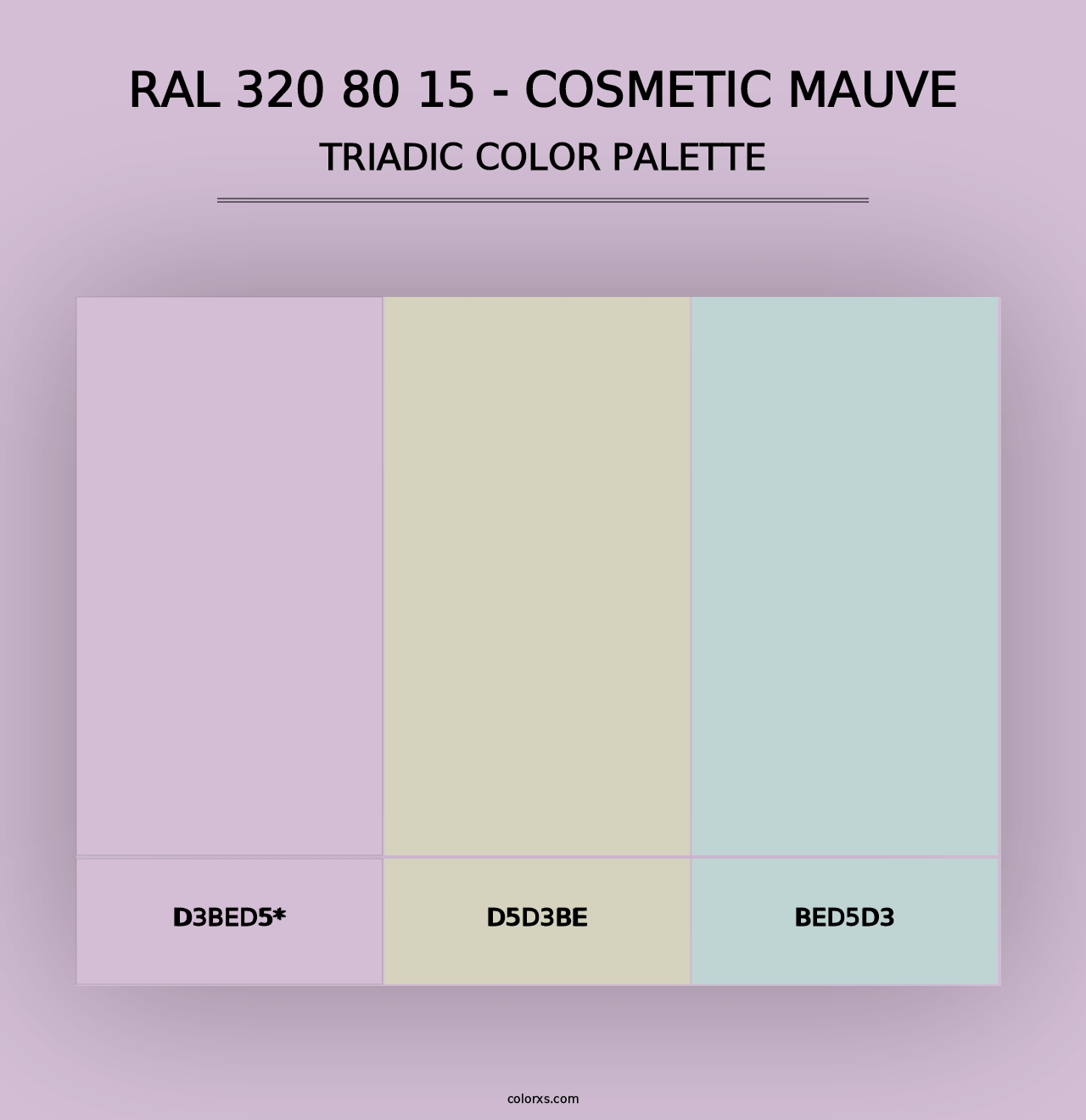 RAL 320 80 15 - Cosmetic Mauve - Triadic Color Palette