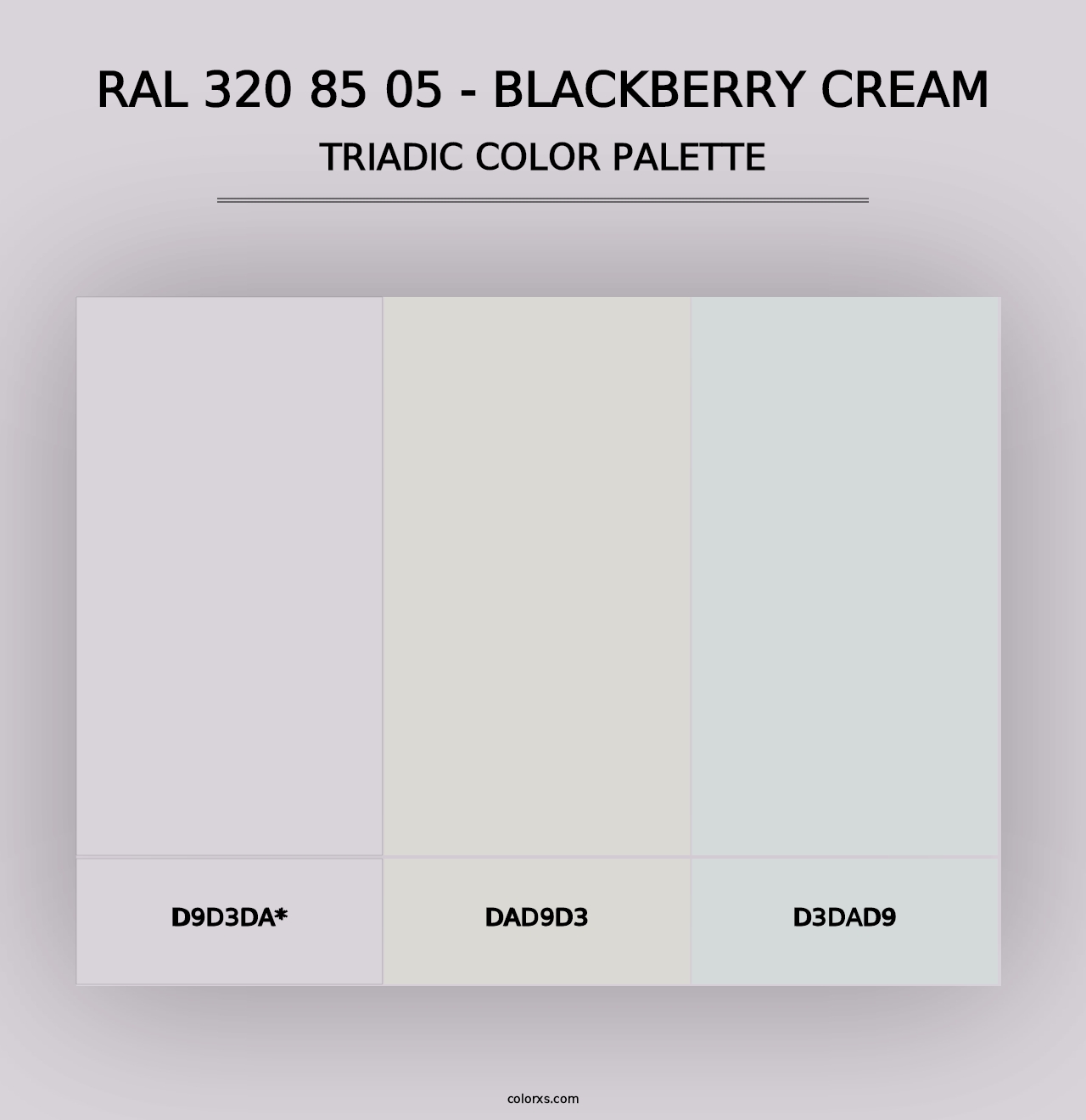 RAL 320 85 05 - Blackberry Cream - Triadic Color Palette