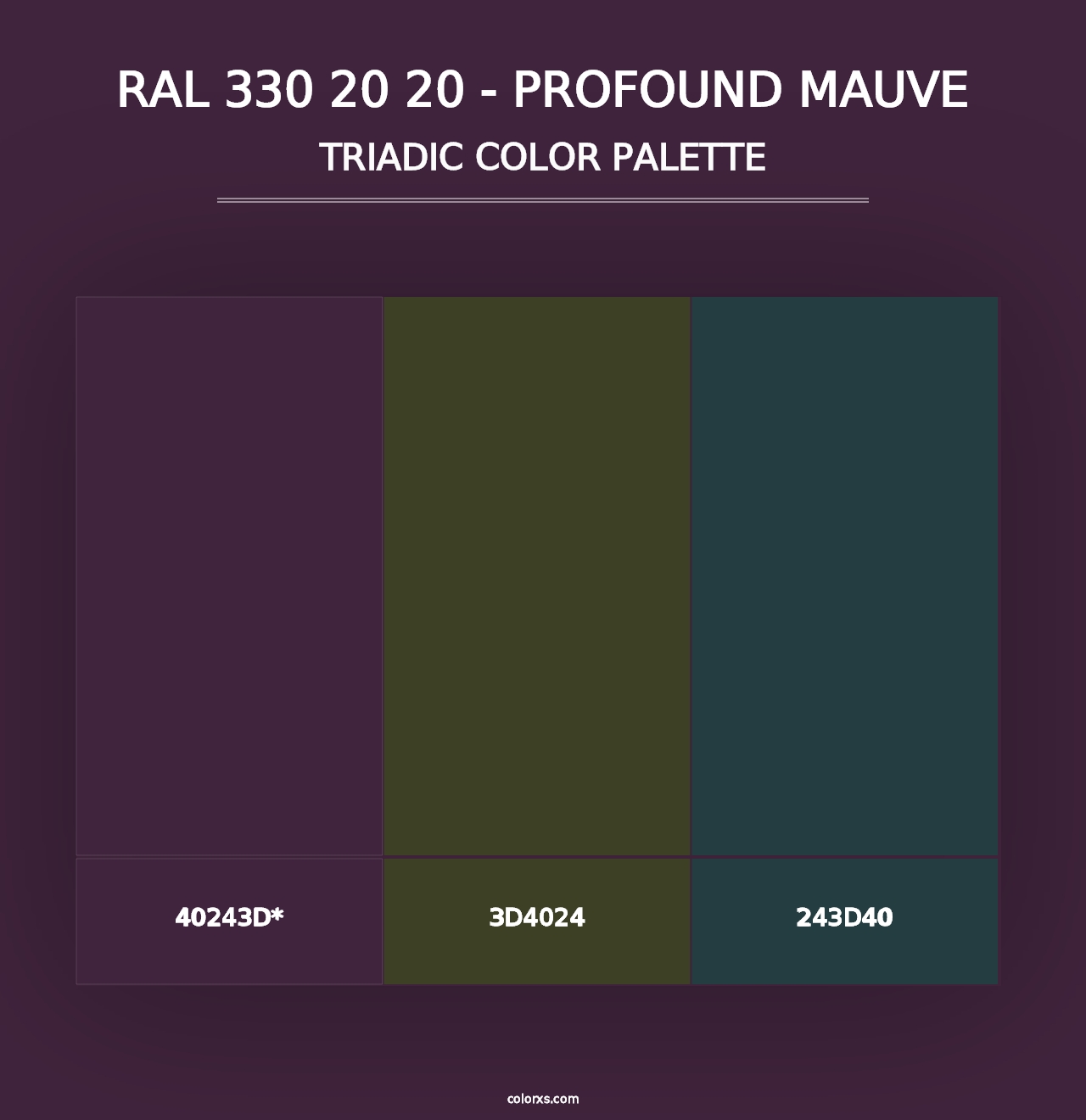 RAL 330 20 20 - Profound Mauve - Triadic Color Palette