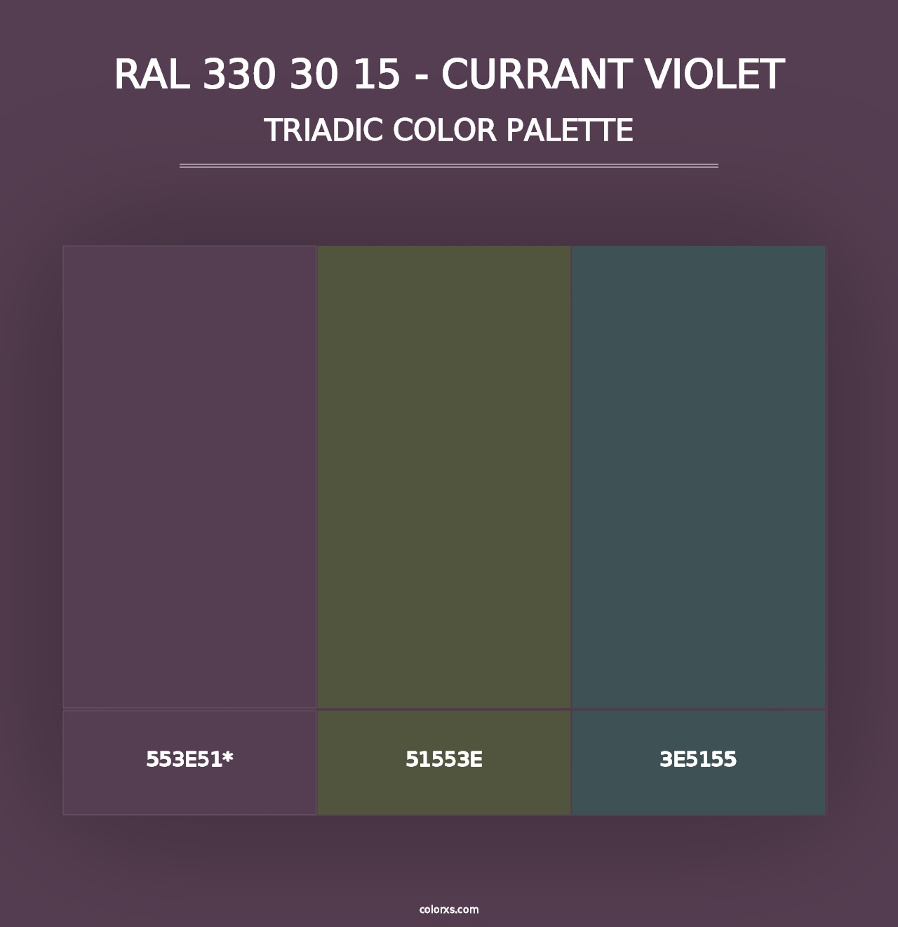 RAL 330 30 15 - Currant Violet - Triadic Color Palette