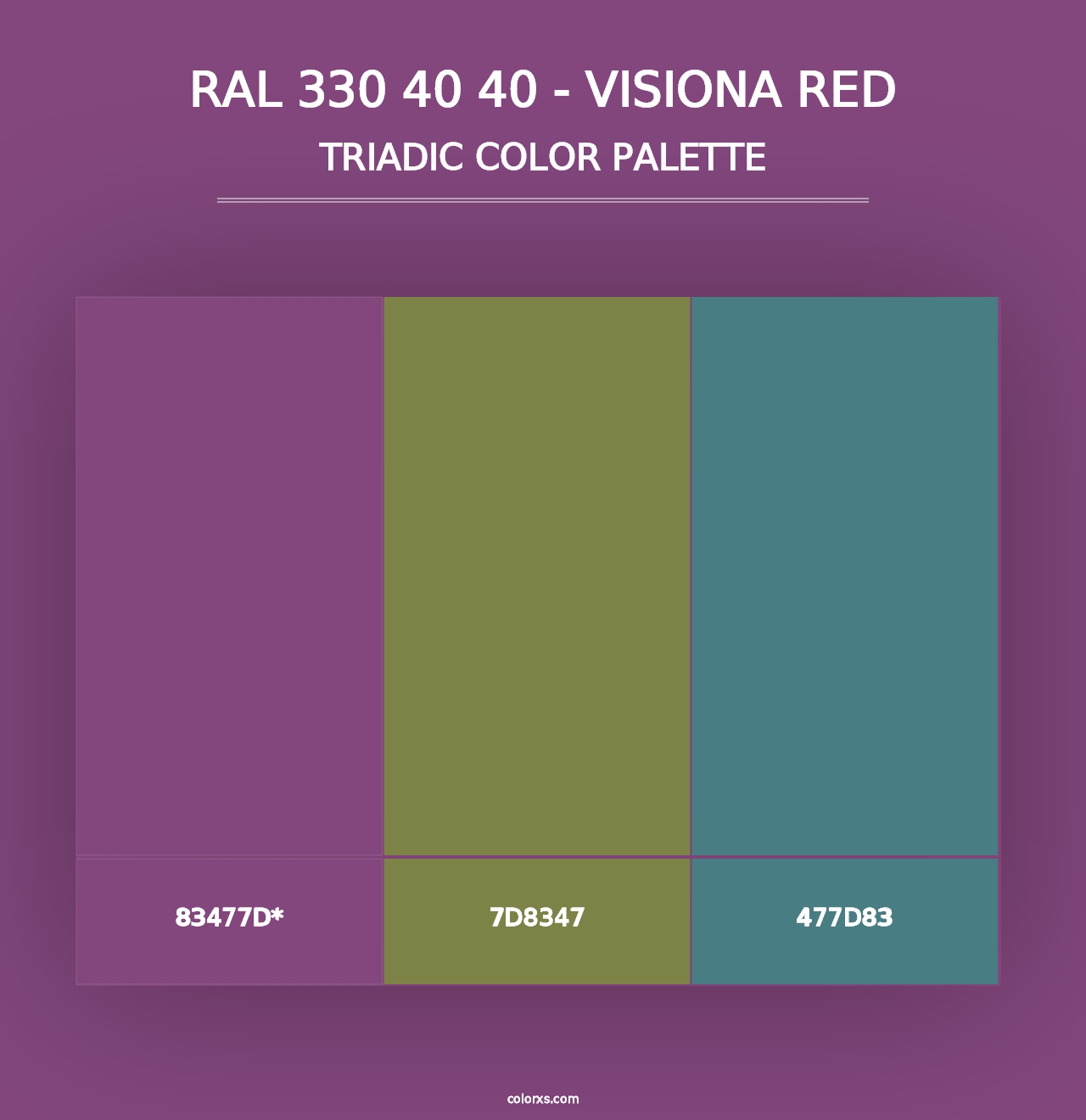 RAL 330 40 40 - Visiona Red - Triadic Color Palette