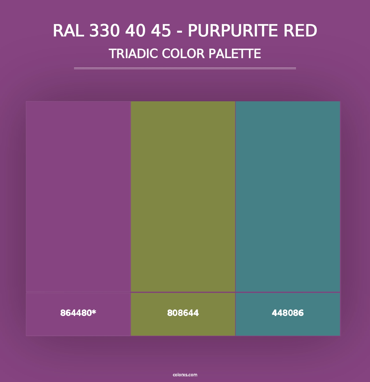 RAL 330 40 45 - Purpurite Red - Triadic Color Palette