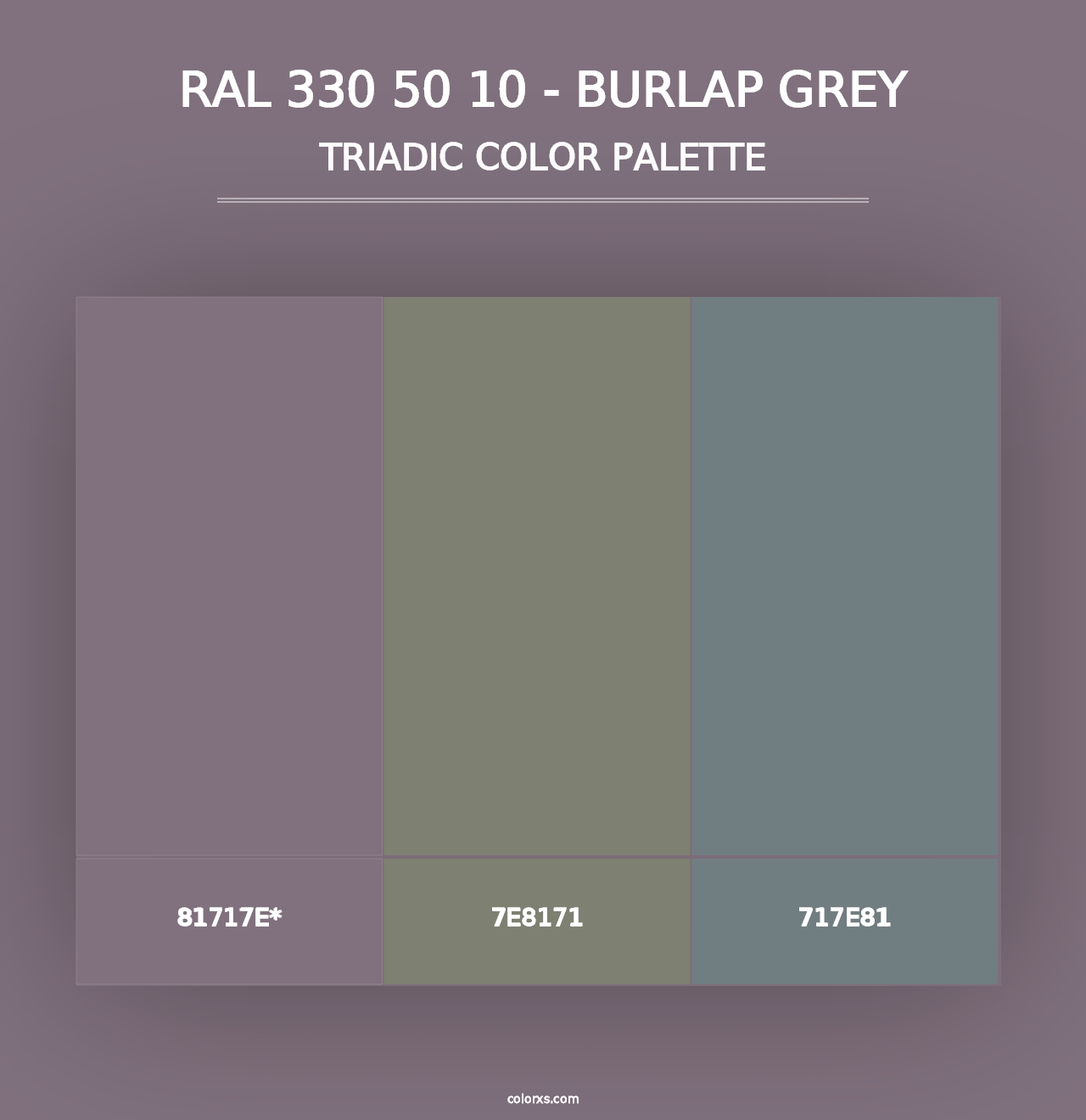 RAL 330 50 10 - Burlap Grey - Triadic Color Palette