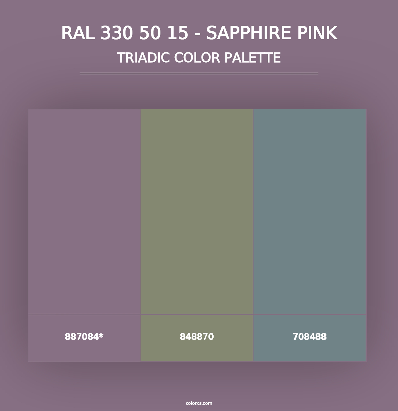 RAL 330 50 15 - Sapphire Pink - Triadic Color Palette