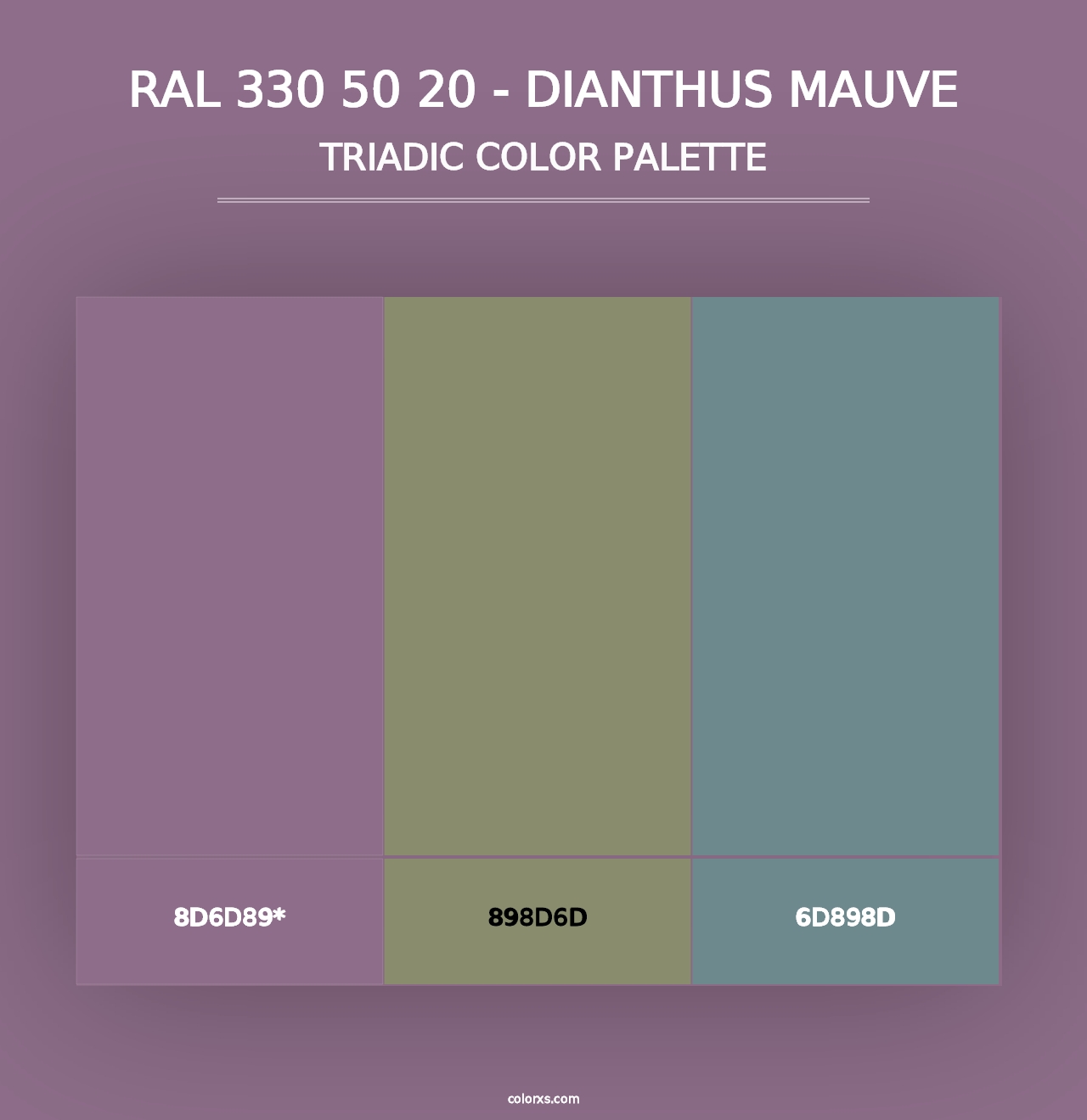 RAL 330 50 20 - Dianthus Mauve - Triadic Color Palette