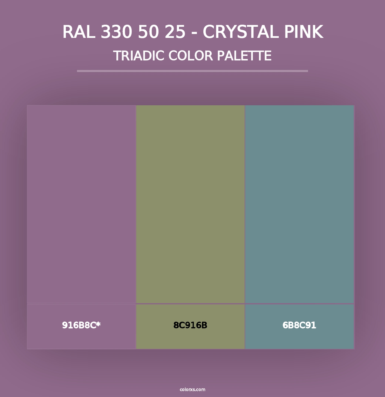 RAL 330 50 25 - Crystal Pink - Triadic Color Palette