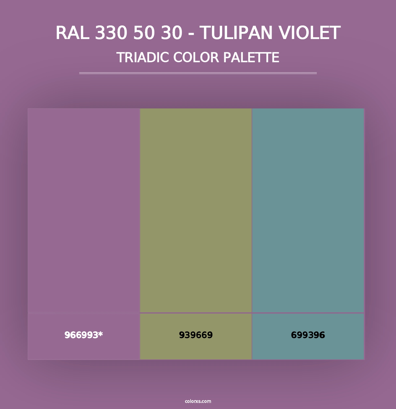 RAL 330 50 30 - Tulipan Violet - Triadic Color Palette