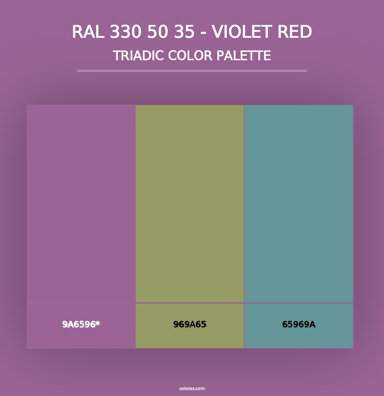 RAL 330 50 35 - Violet Red - Triadic Color Palette