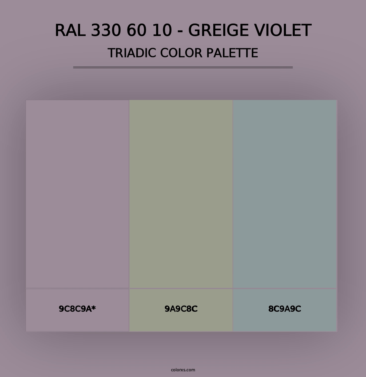 RAL 330 60 10 - Greige Violet - Triadic Color Palette