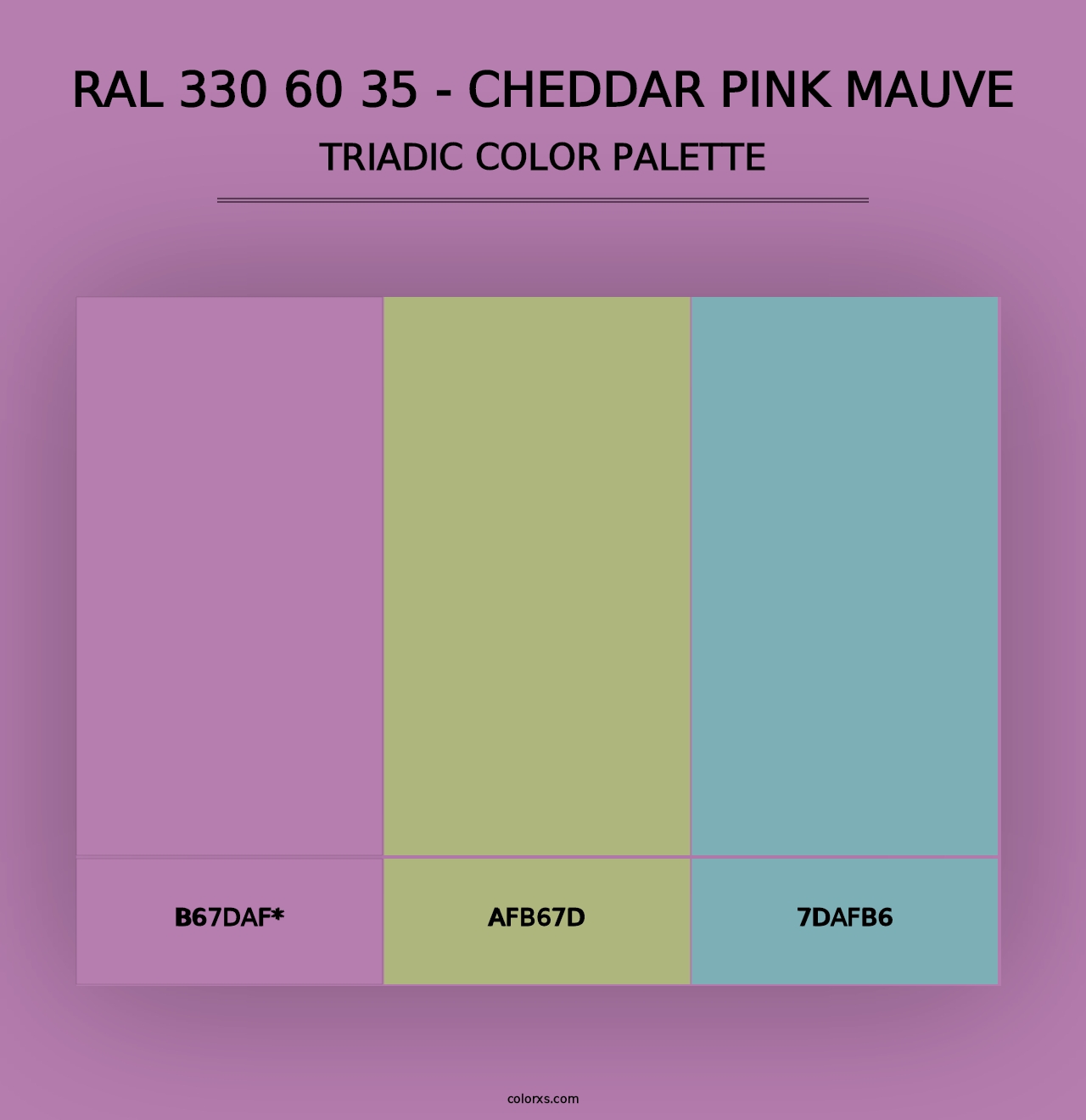 RAL 330 60 35 - Cheddar Pink Mauve - Triadic Color Palette