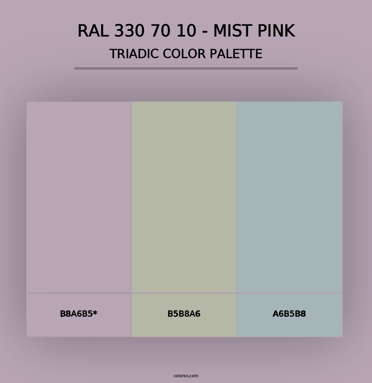 RAL 330 70 10 - Mist Pink - Triadic Color Palette