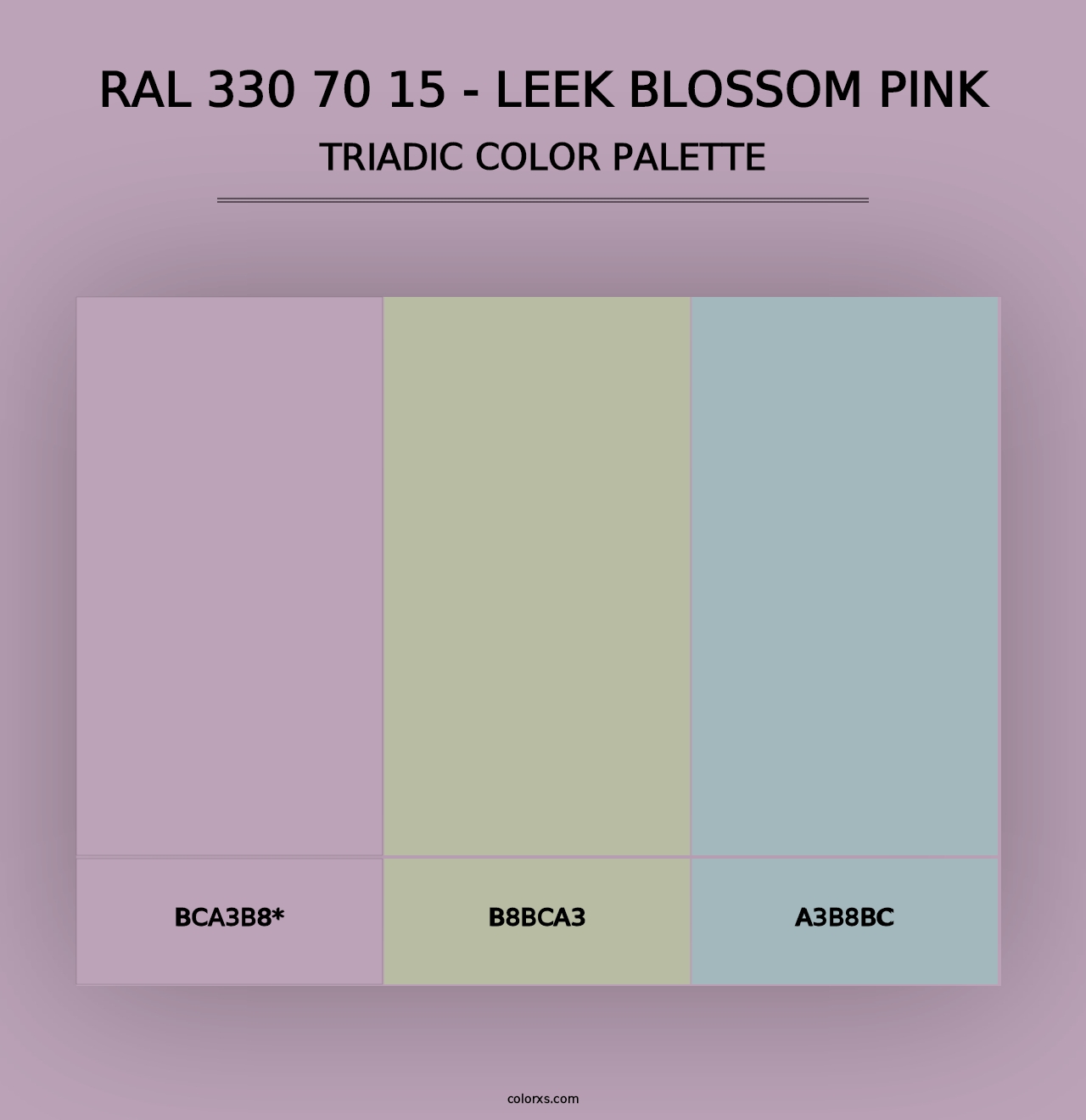 RAL 330 70 15 - Leek Blossom Pink - Triadic Color Palette