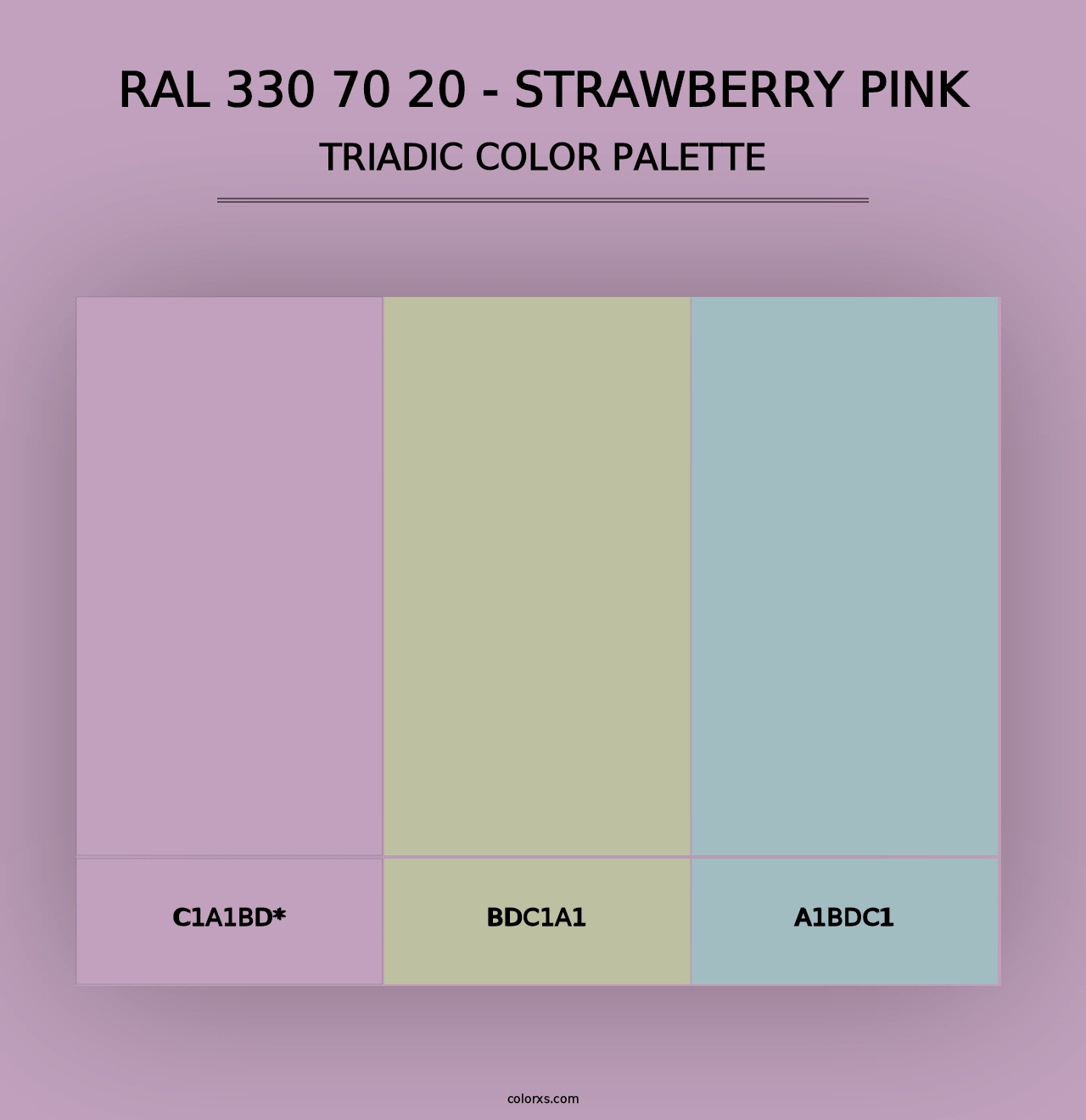 RAL 330 70 20 - Strawberry Pink - Triadic Color Palette