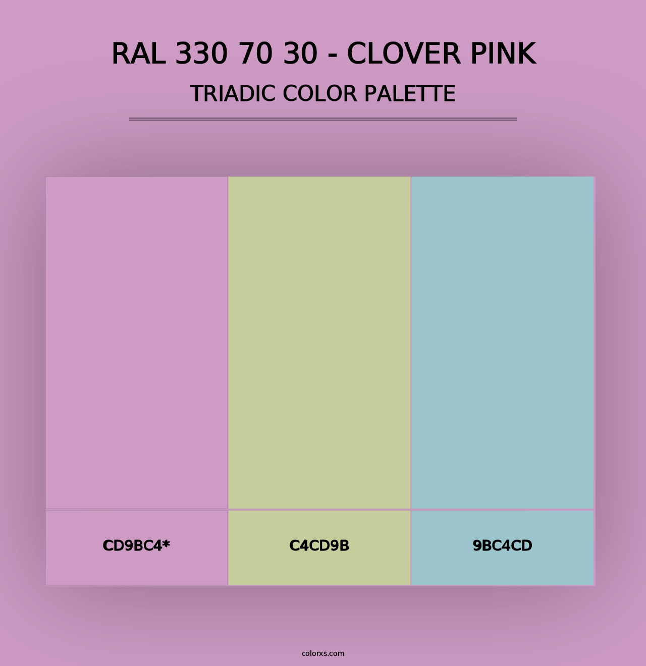 RAL 330 70 30 - Clover Pink - Triadic Color Palette