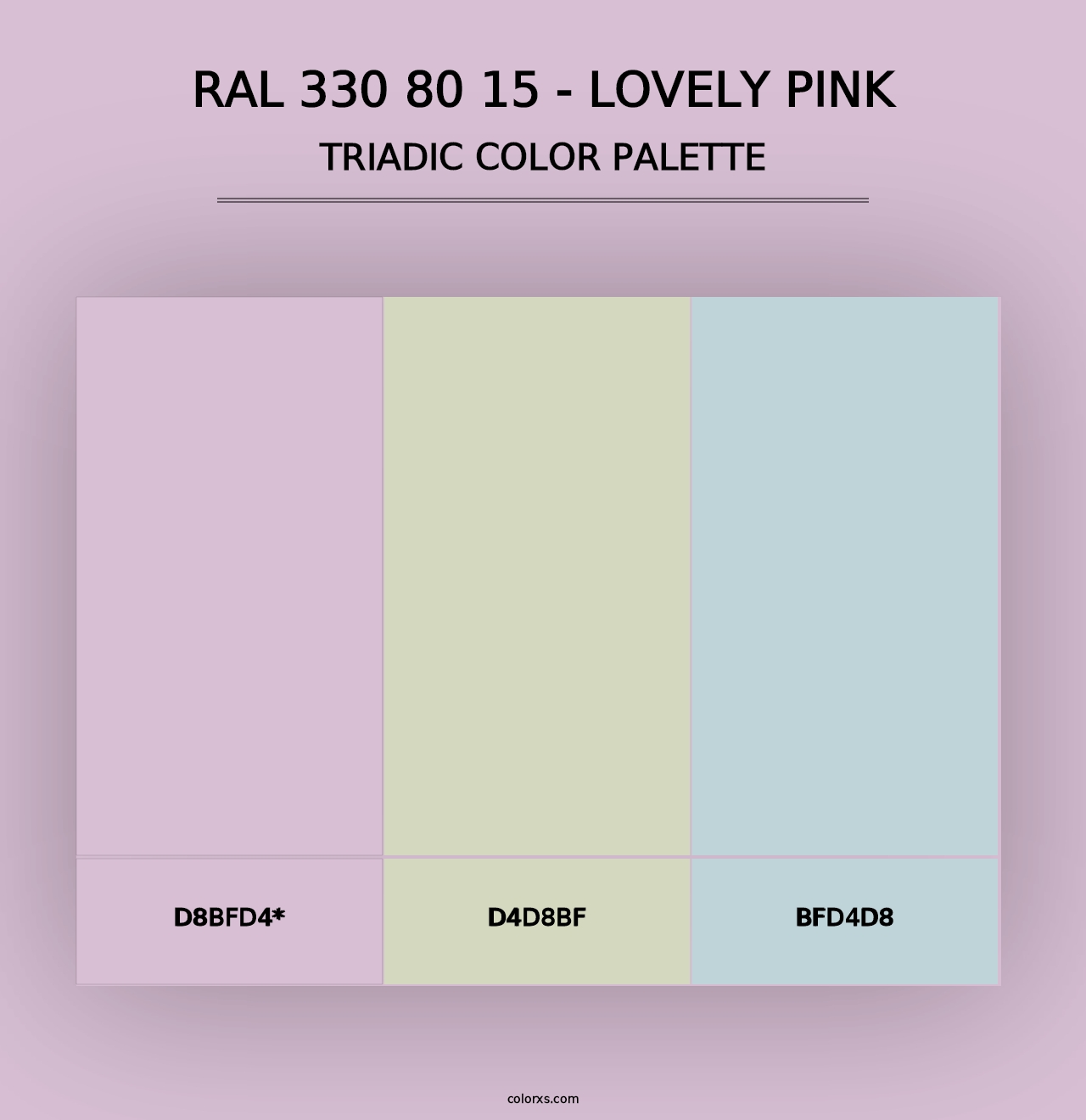 RAL 330 80 15 - Lovely Pink - Triadic Color Palette