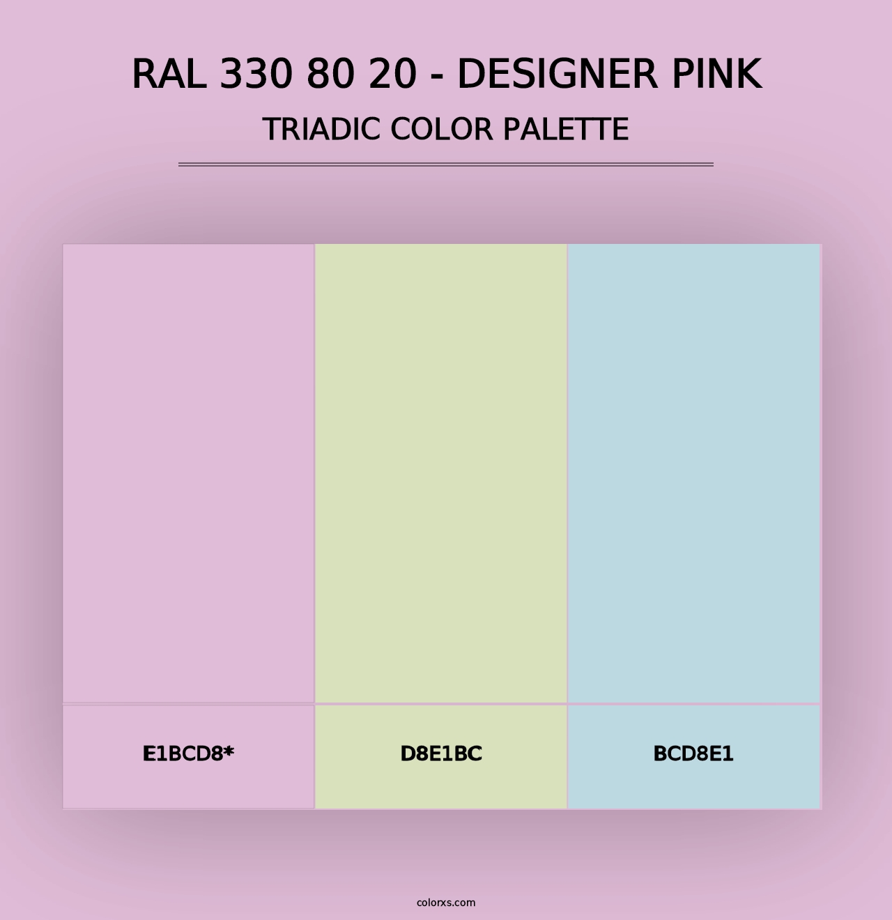 RAL 330 80 20 - Designer Pink - Triadic Color Palette