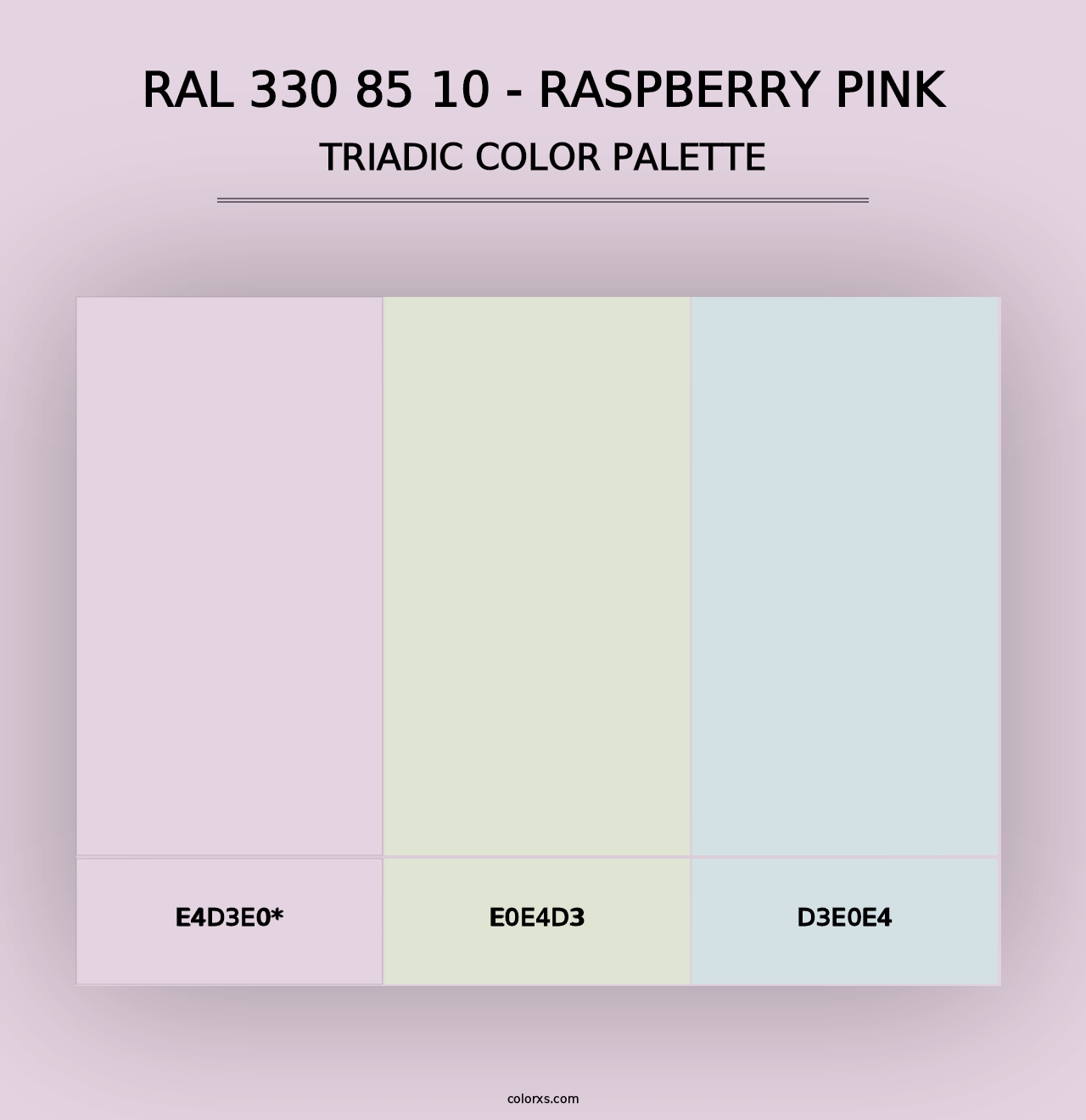 RAL 330 85 10 - Raspberry Pink - Triadic Color Palette