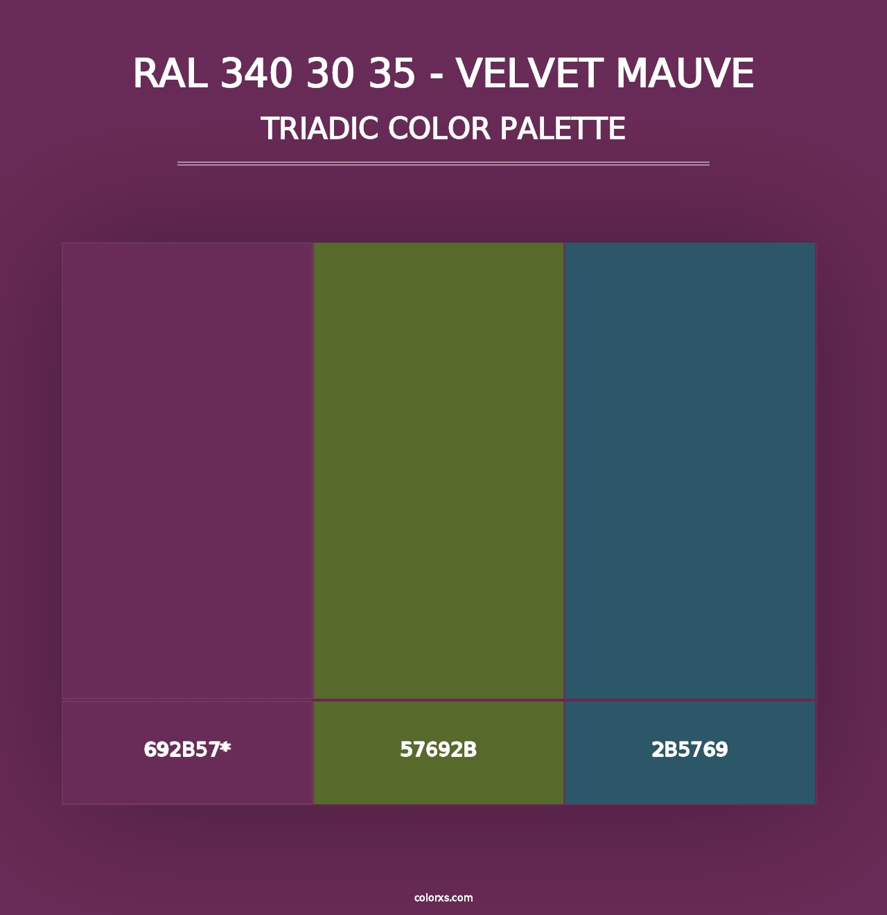 RAL 340 30 35 - Velvet Mauve - Triadic Color Palette