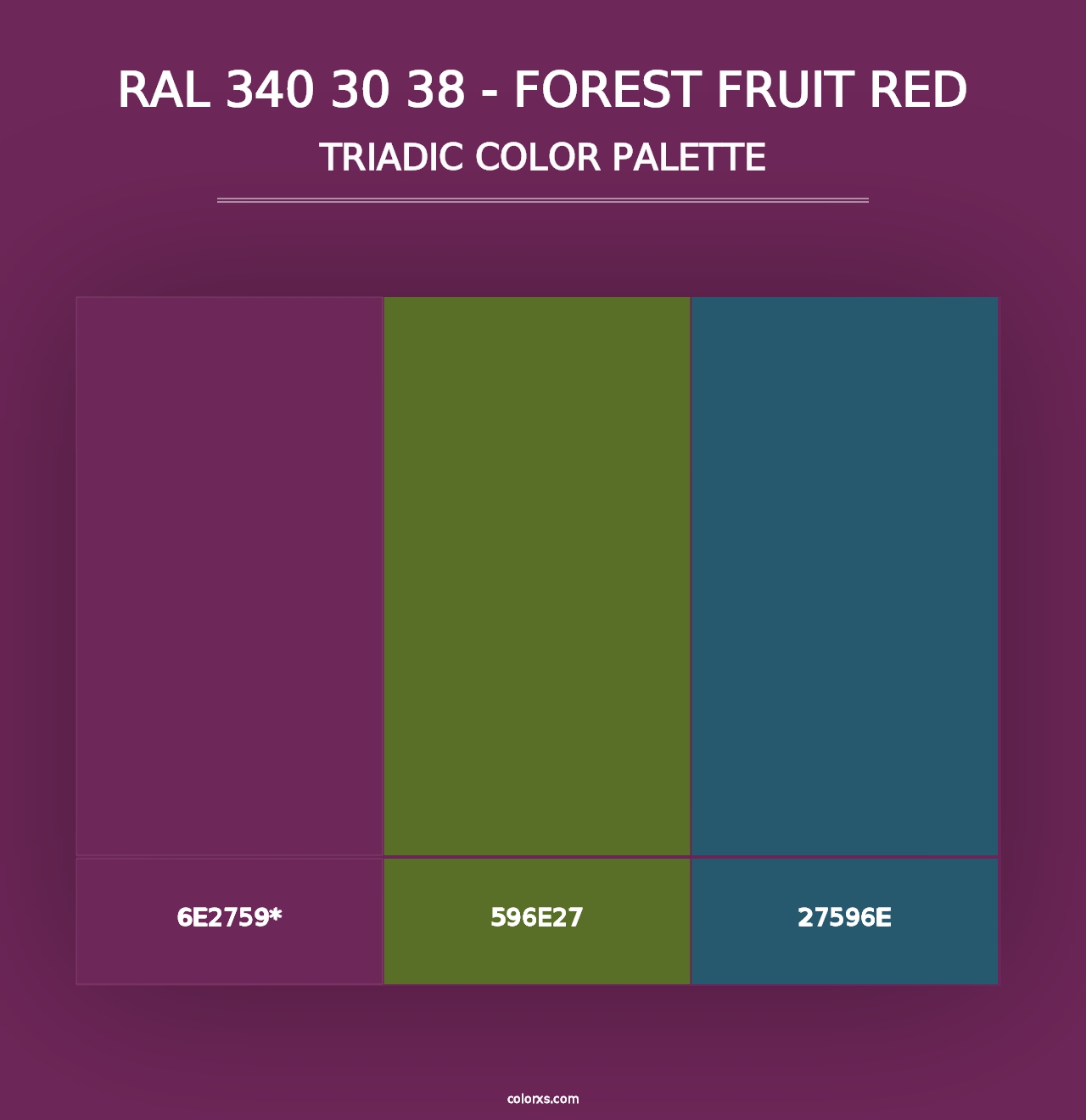 RAL 340 30 38 - Forest Fruit Red - Triadic Color Palette