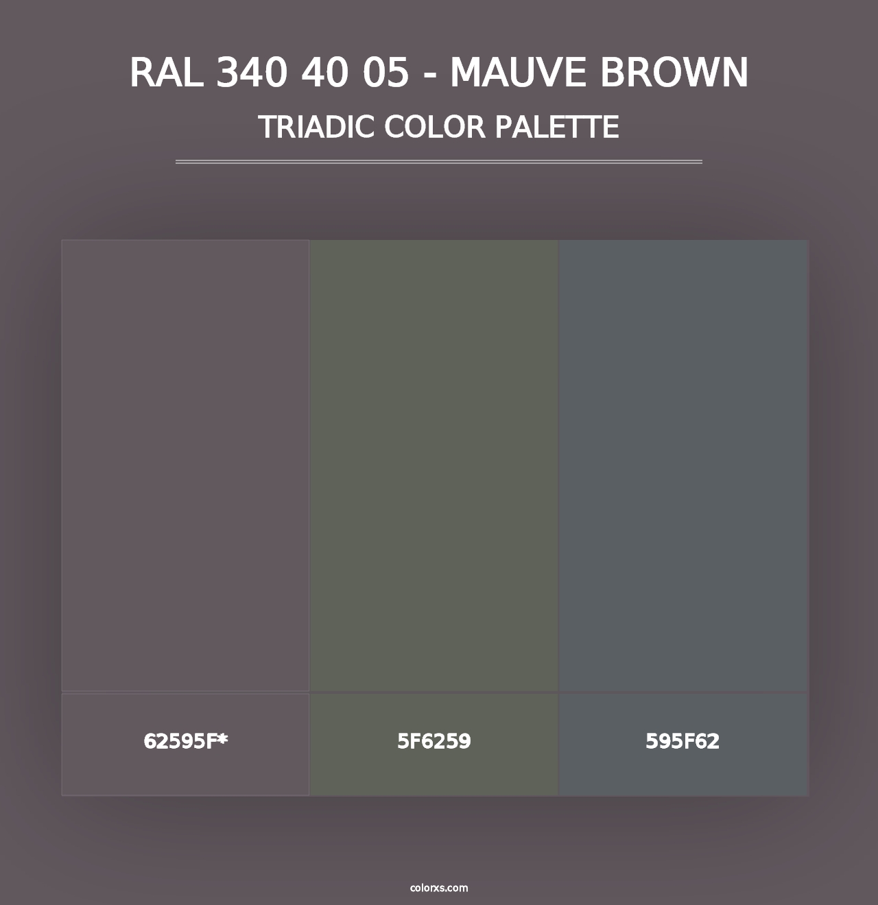 RAL 340 40 05 - Mauve Brown - Triadic Color Palette