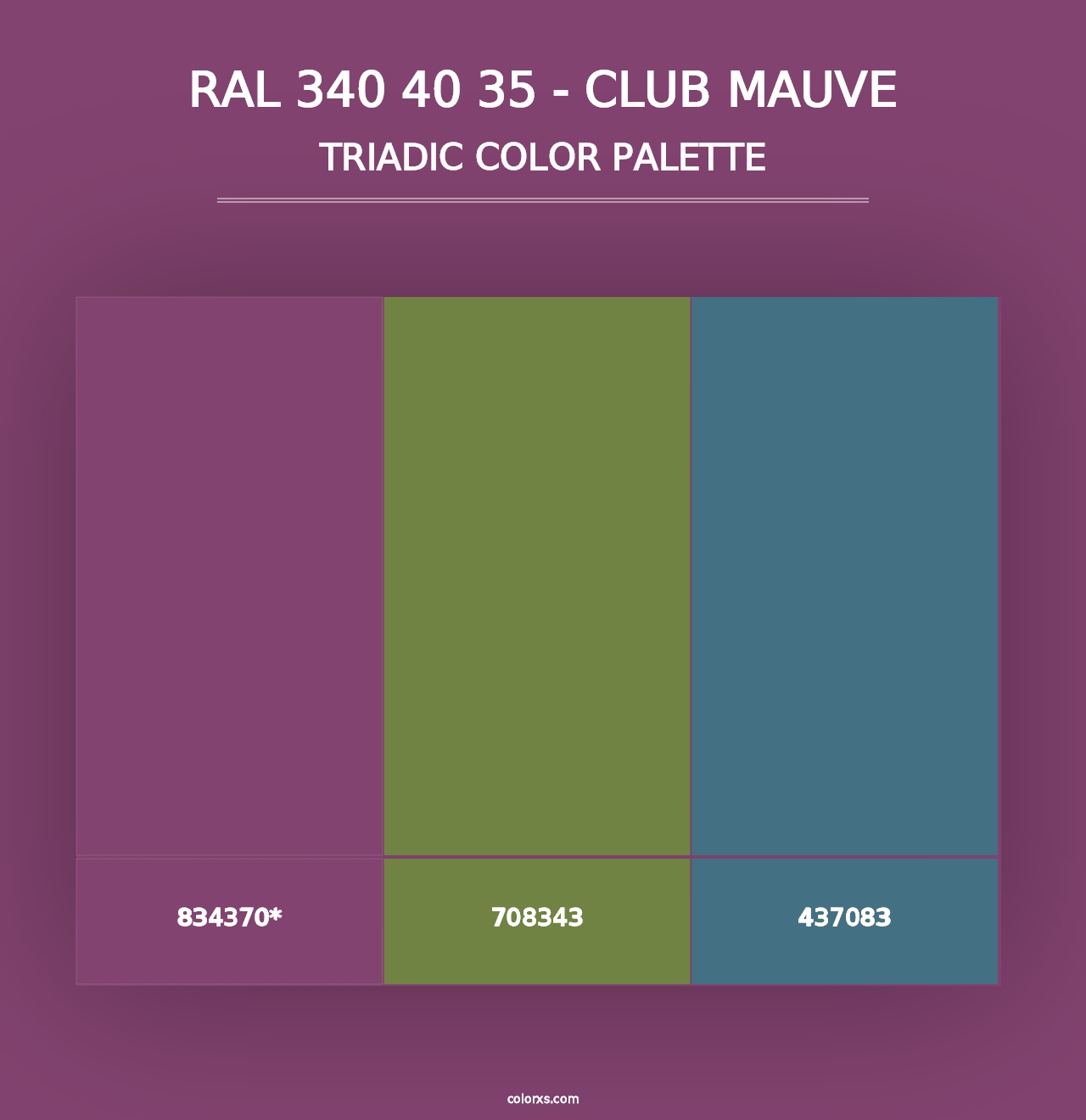 RAL 340 40 35 - Club Mauve - Triadic Color Palette