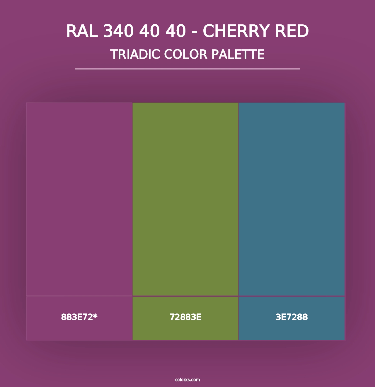 RAL 340 40 40 - Cherry Red - Triadic Color Palette