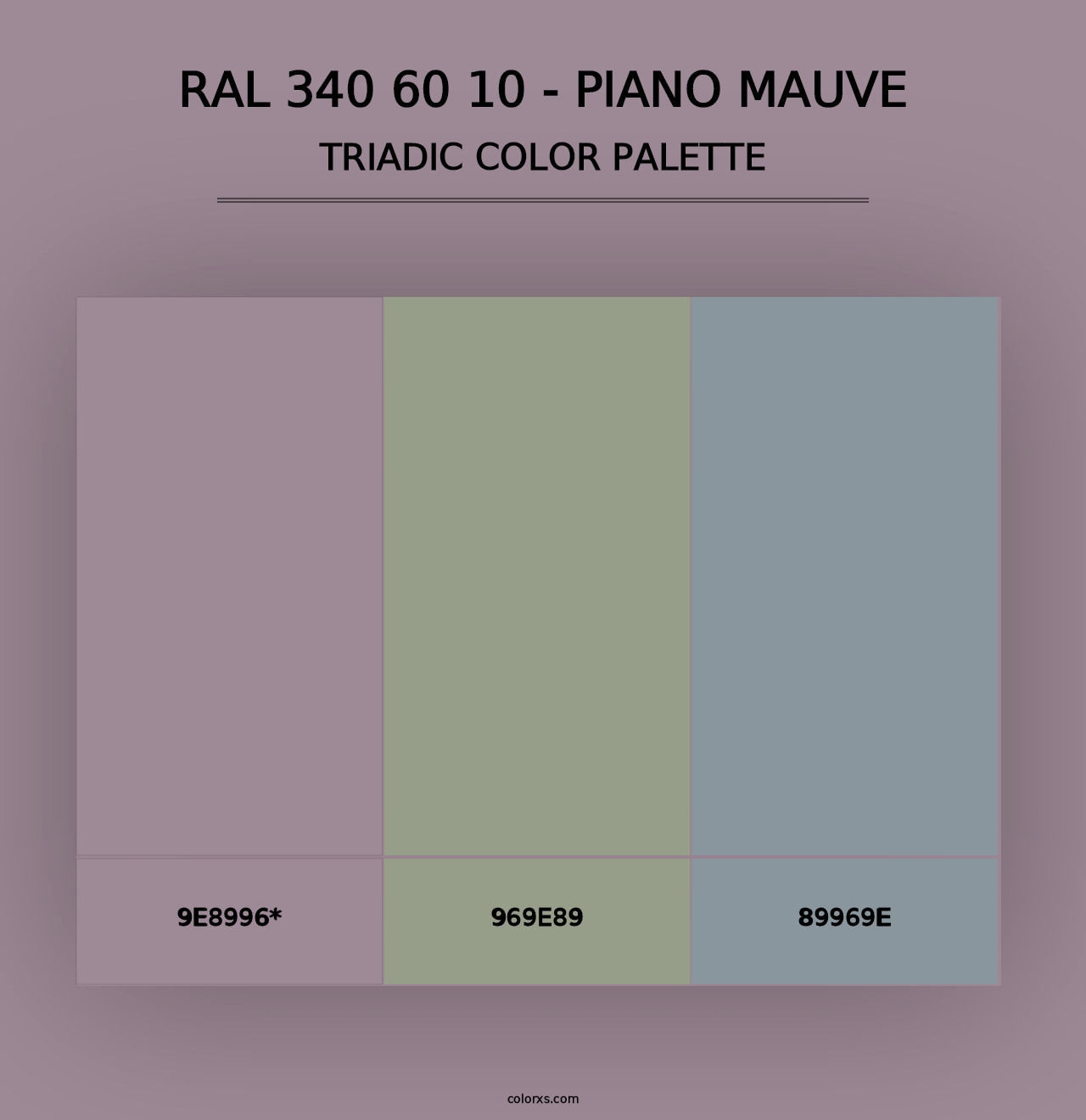 RAL 340 60 10 - Piano Mauve - Triadic Color Palette