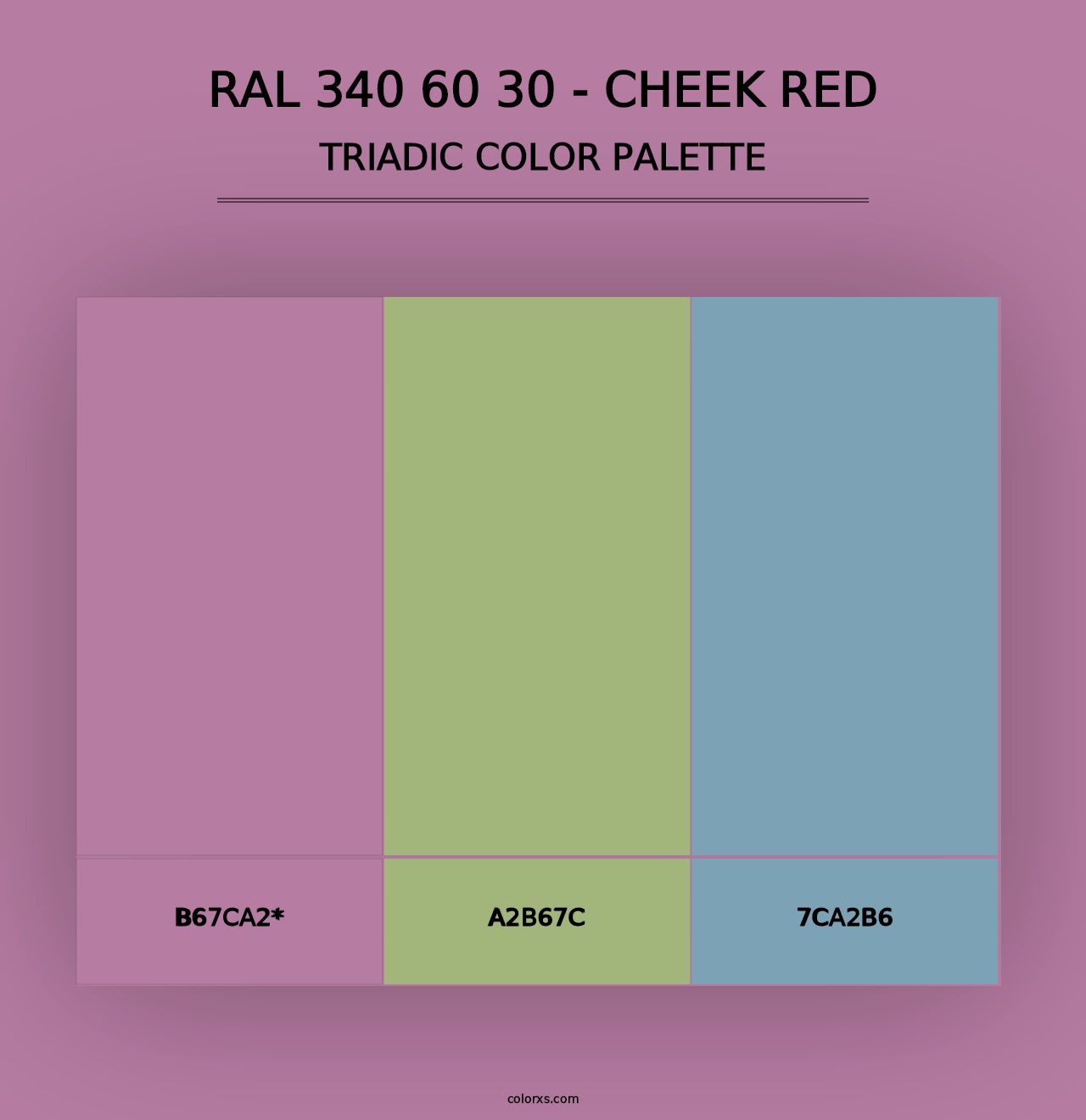 RAL 340 60 30 - Cheek Red - Triadic Color Palette