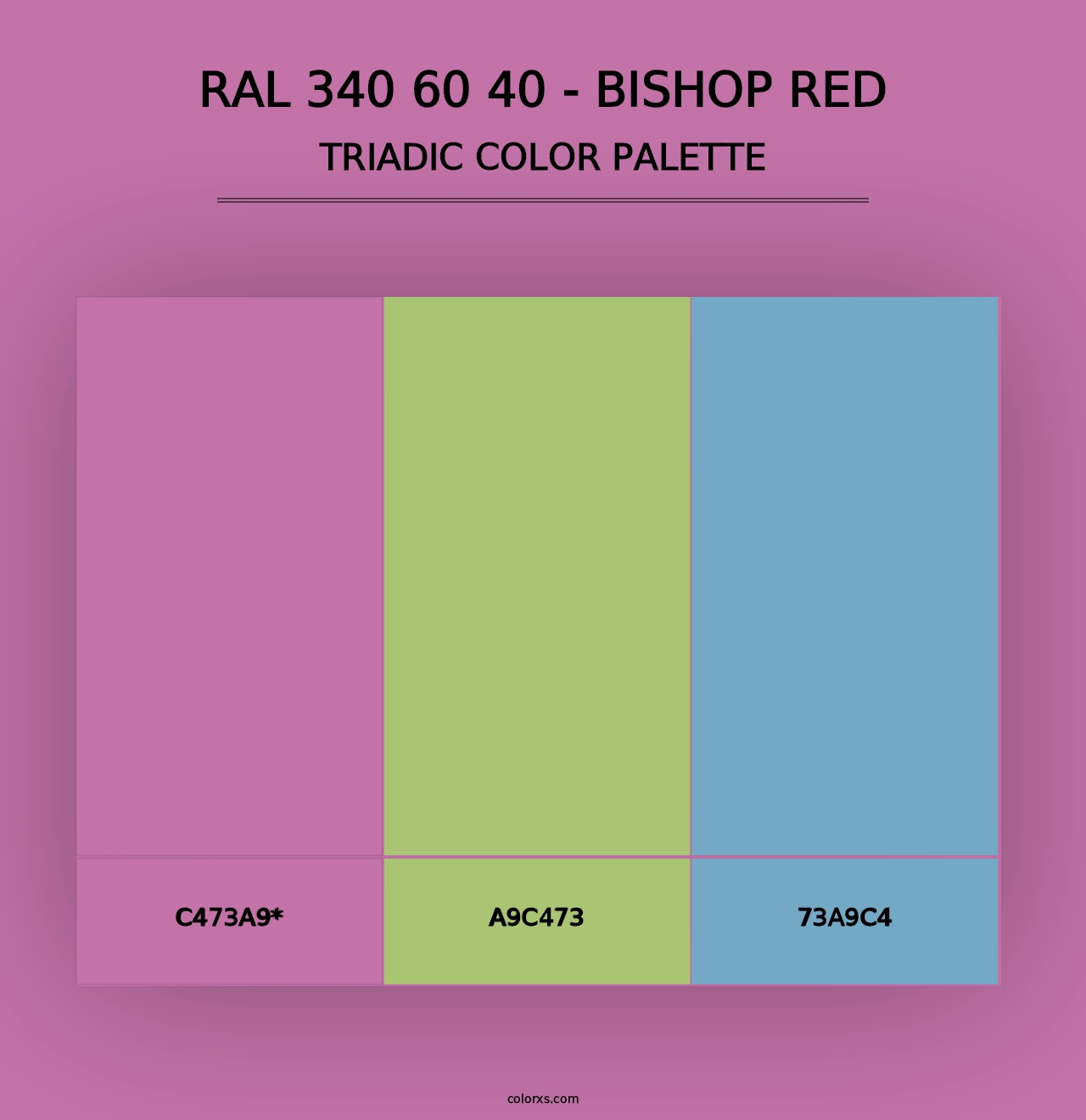 RAL 340 60 40 - Bishop Red - Triadic Color Palette