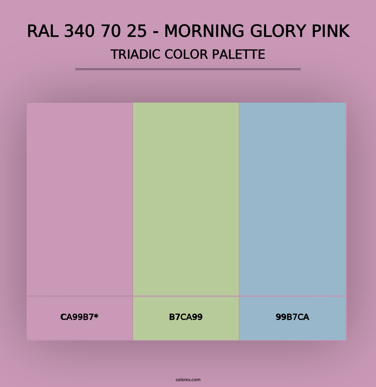 RAL 340 70 25 - Morning Glory Pink - Triadic Color Palette