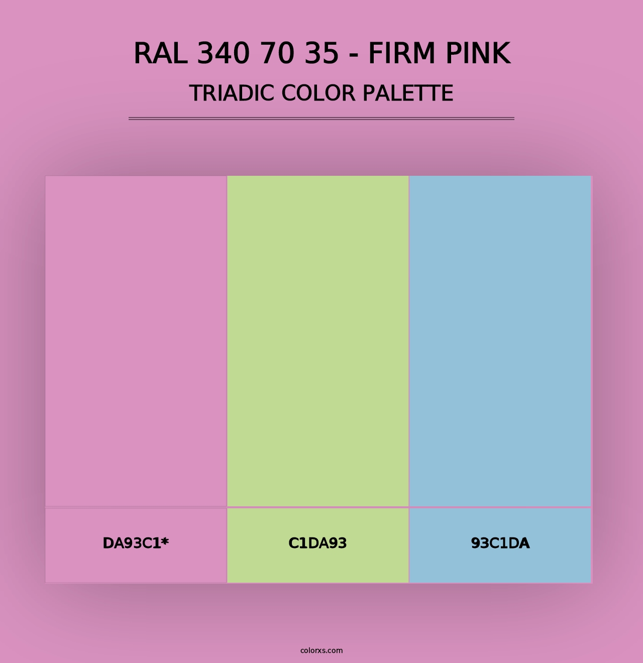 RAL 340 70 35 - Firm Pink - Triadic Color Palette