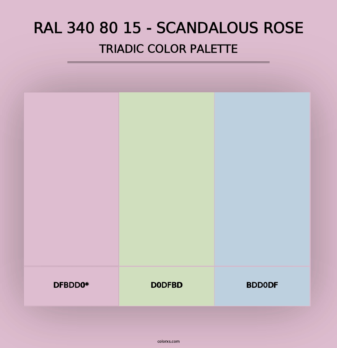 RAL 340 80 15 - Scandalous Rose - Triadic Color Palette