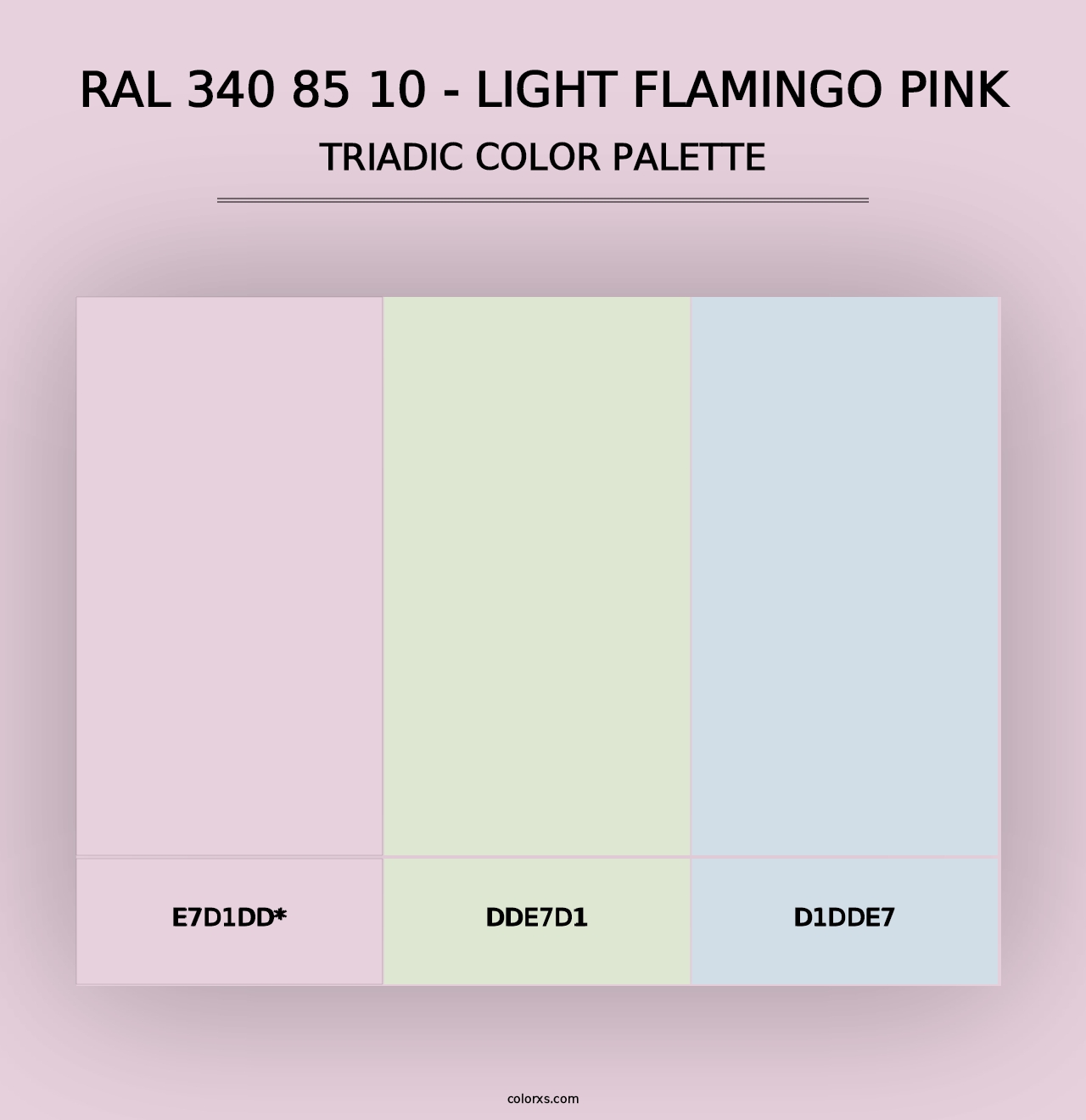 RAL 340 85 10 - Light Flamingo Pink - Triadic Color Palette