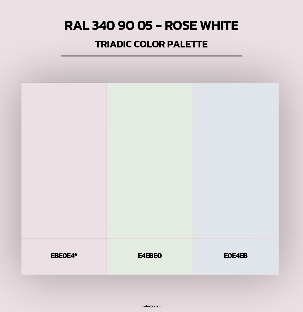 RAL 340 90 05 - Rose White - Triadic Color Palette