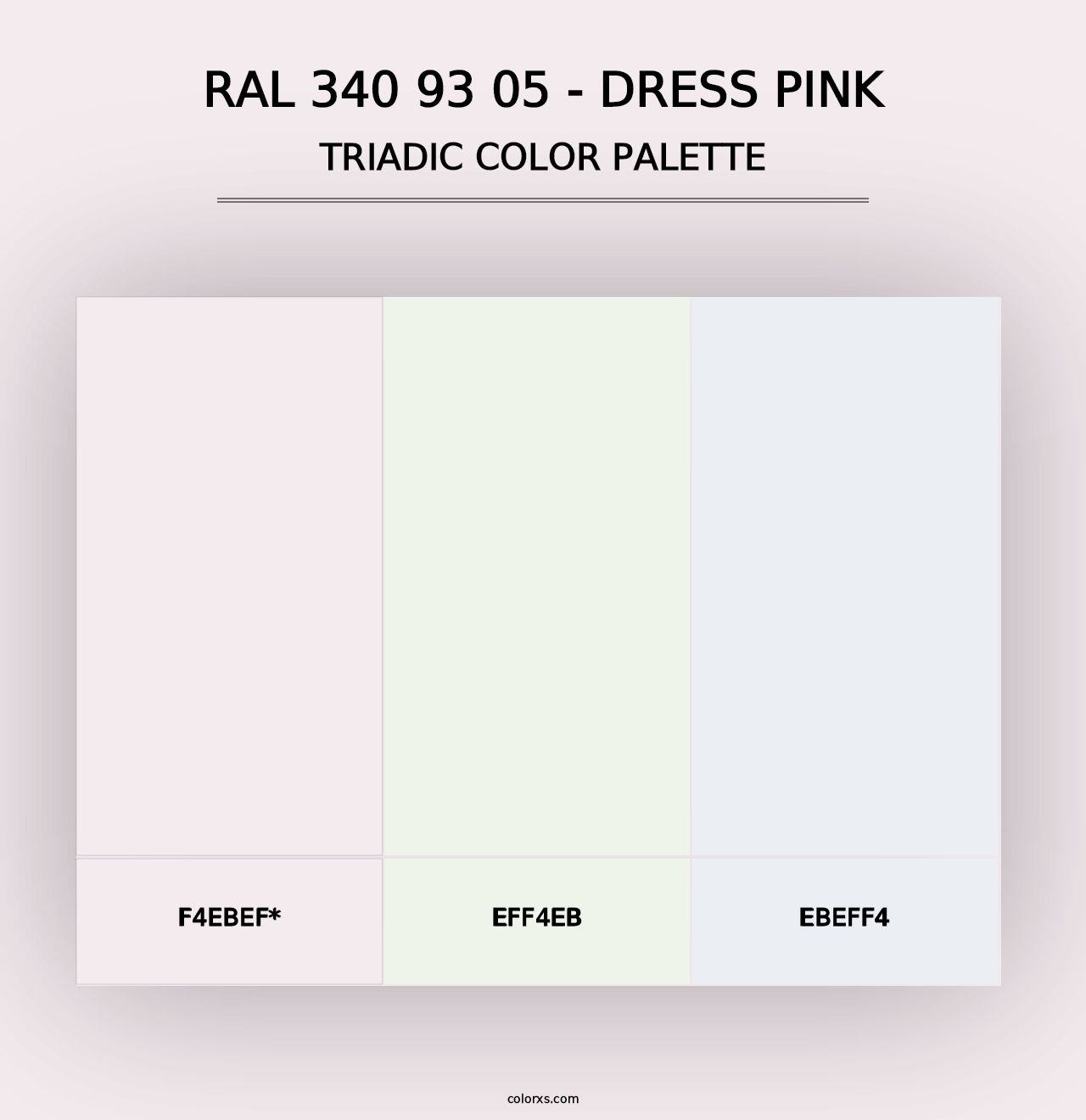 RAL 340 93 05 - Dress Pink - Triadic Color Palette