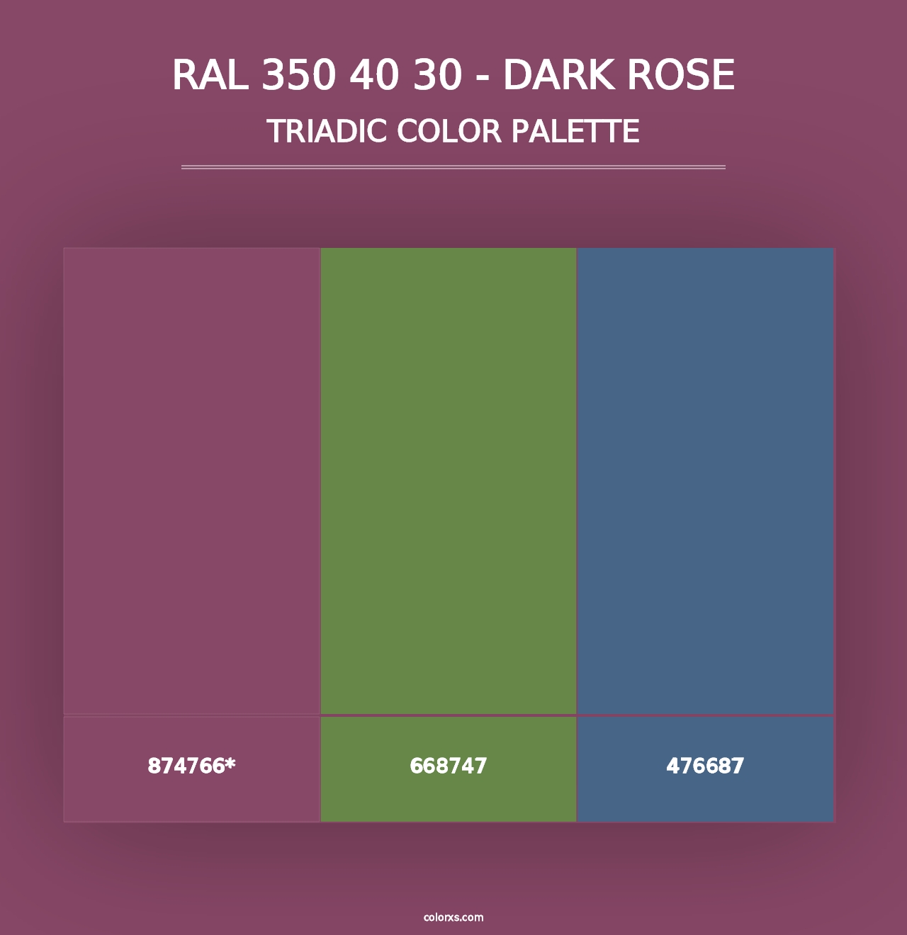 RAL 350 40 30 - Dark Rose - Triadic Color Palette