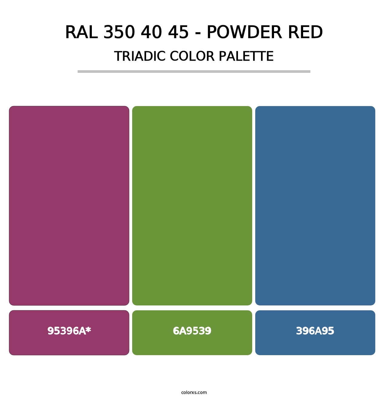 RAL 350 40 45 - Powder Red - Triadic Color Palette