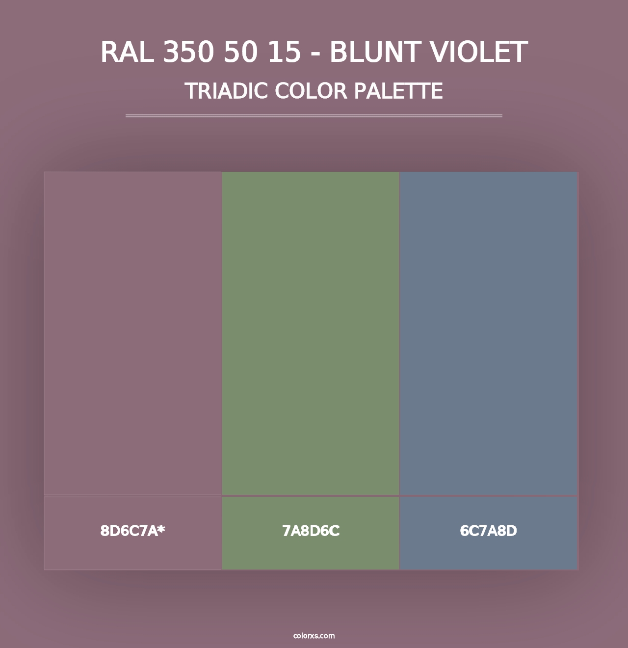 RAL 350 50 15 - Blunt Violet - Triadic Color Palette