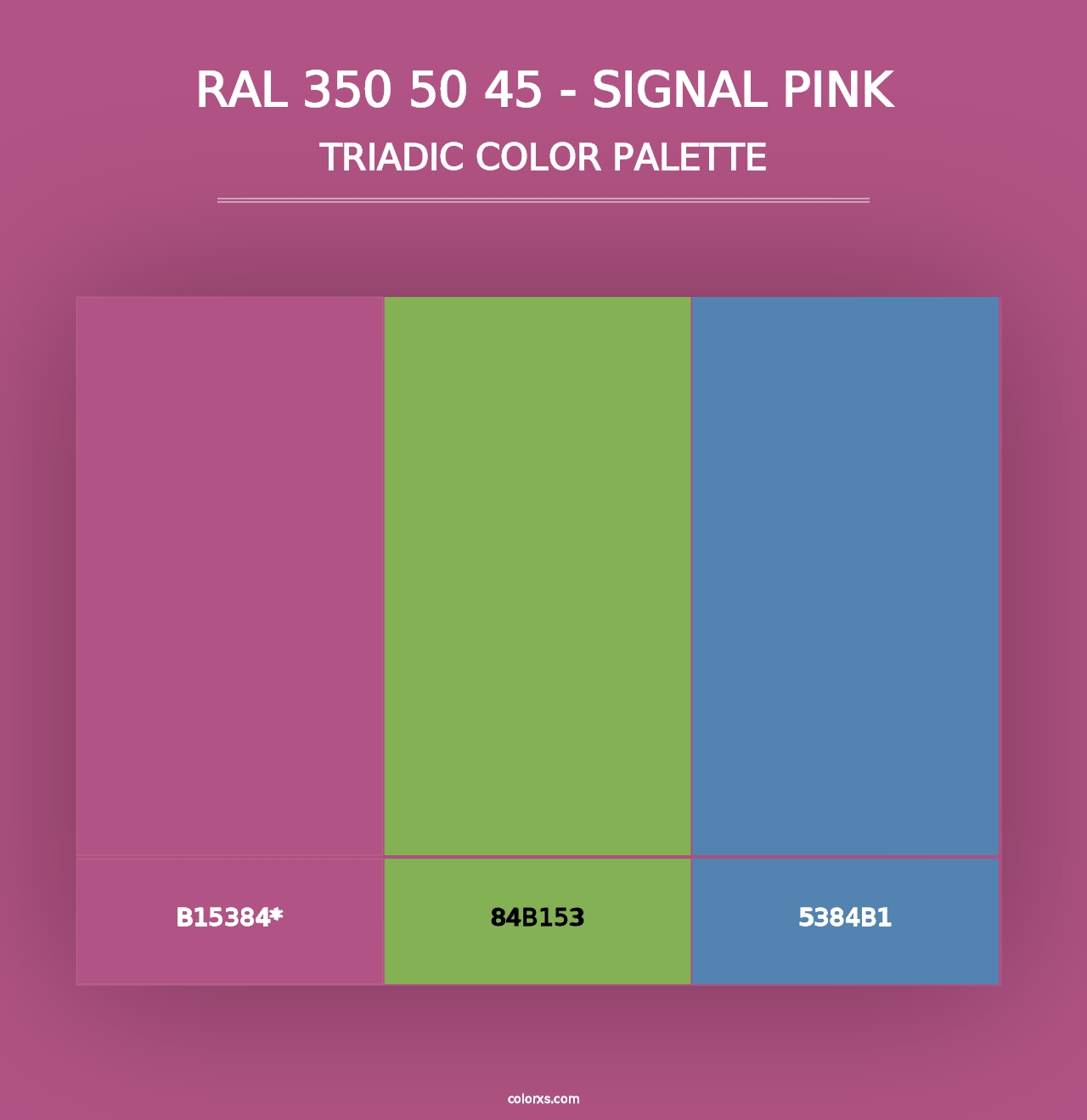 RAL 350 50 45 - Signal Pink - Triadic Color Palette