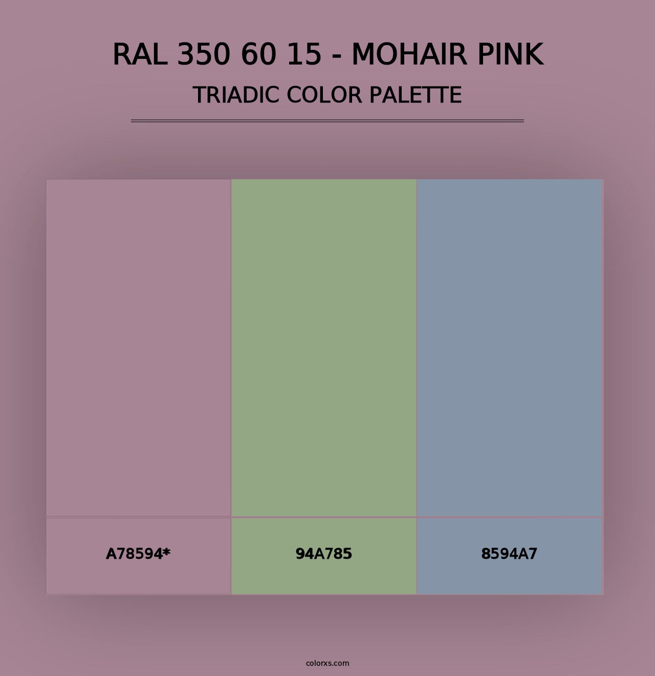 RAL 350 60 15 - Mohair Pink - Triadic Color Palette